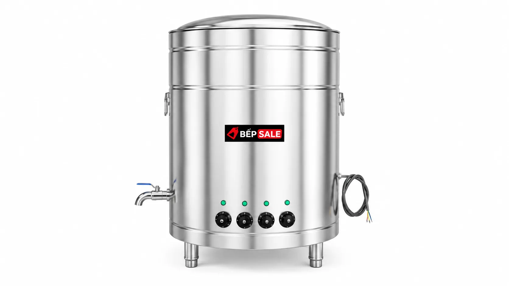 Nồi nấu phở mâm nhiệt 160 lít NP-160 inox 304 mặt chính diện