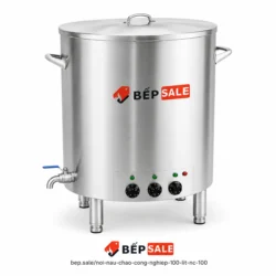 Nồi nấu cháo công nghiệp 100 lít NC-100 chụp chính diện trên nền trắng