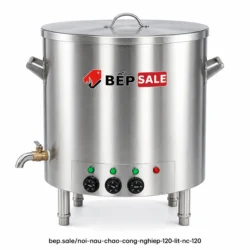 Nồi nấu cháo công nghiệp 120 lít NC-120 chụp chính diện trên nền trắng