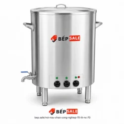 Nồi nấu cháo công nghiệp 70 lít NC-70 chụp góc nghiêng