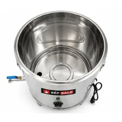 Lòng nồi nấu phở mâm nhiệt 50 lít NP-50 inox sáng bóng, có van xả đáy