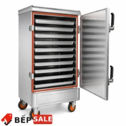 ủ nấu cơm 10 khay TCD-10 mở cửa hiển thị đủ 10 khay cơm