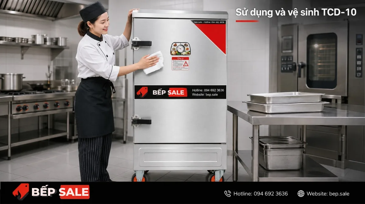 Hướng dẫn vệ sinh Tủ nấu cơm 10 khay dùng điện TCD-10