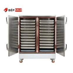 Tủ nấu cơm TCD-24 mở cửa nhìn rõ hai khoang 24 khay
