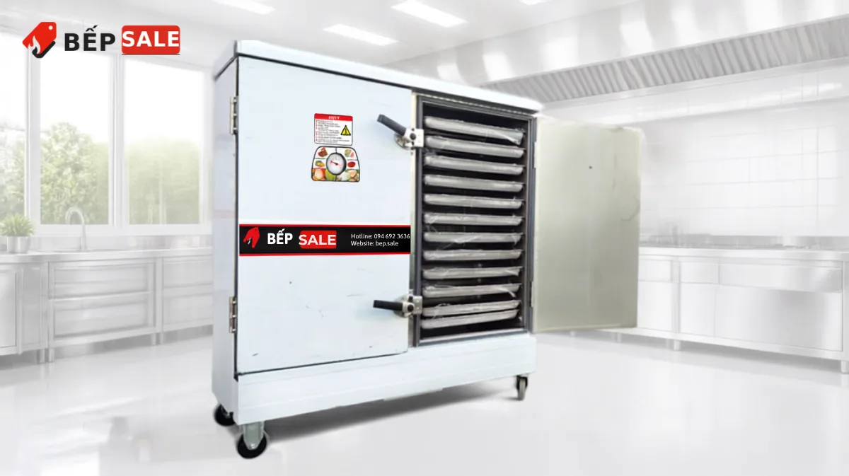 Tủ nấu cơm công nghiệp 24 khay dùng điện TCD-24 nhìn tổng thể