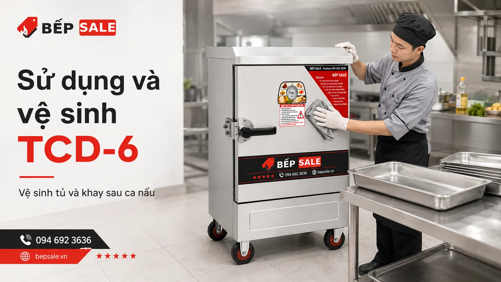 Hướng dẫn sử dụng và vệ sinh Tủ nấu cơm 6 khay TCD-6