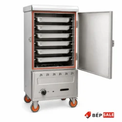 Tủ nấu cơm gas TCG-6 mở cửa nhìn rõ 6 khay