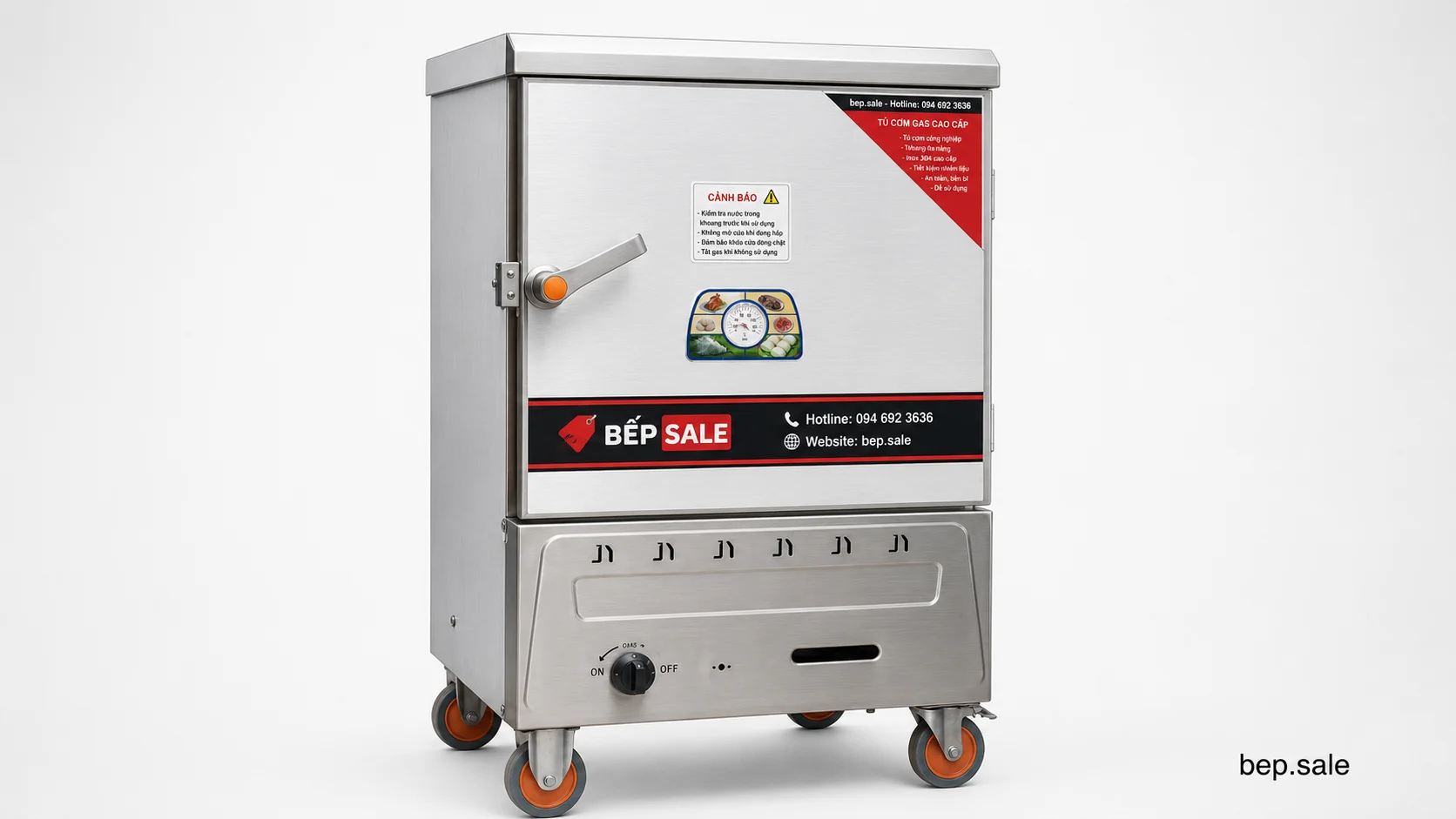 Tủ nấu cơm 6 khay dùng gas TCG-6 chụp tổng thể