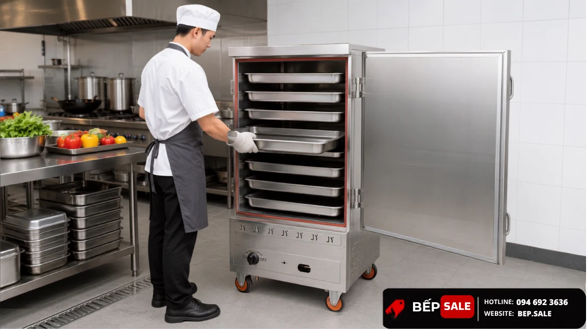 Khoang nước và hệ thống gas tủ nấu cơm TCG-8